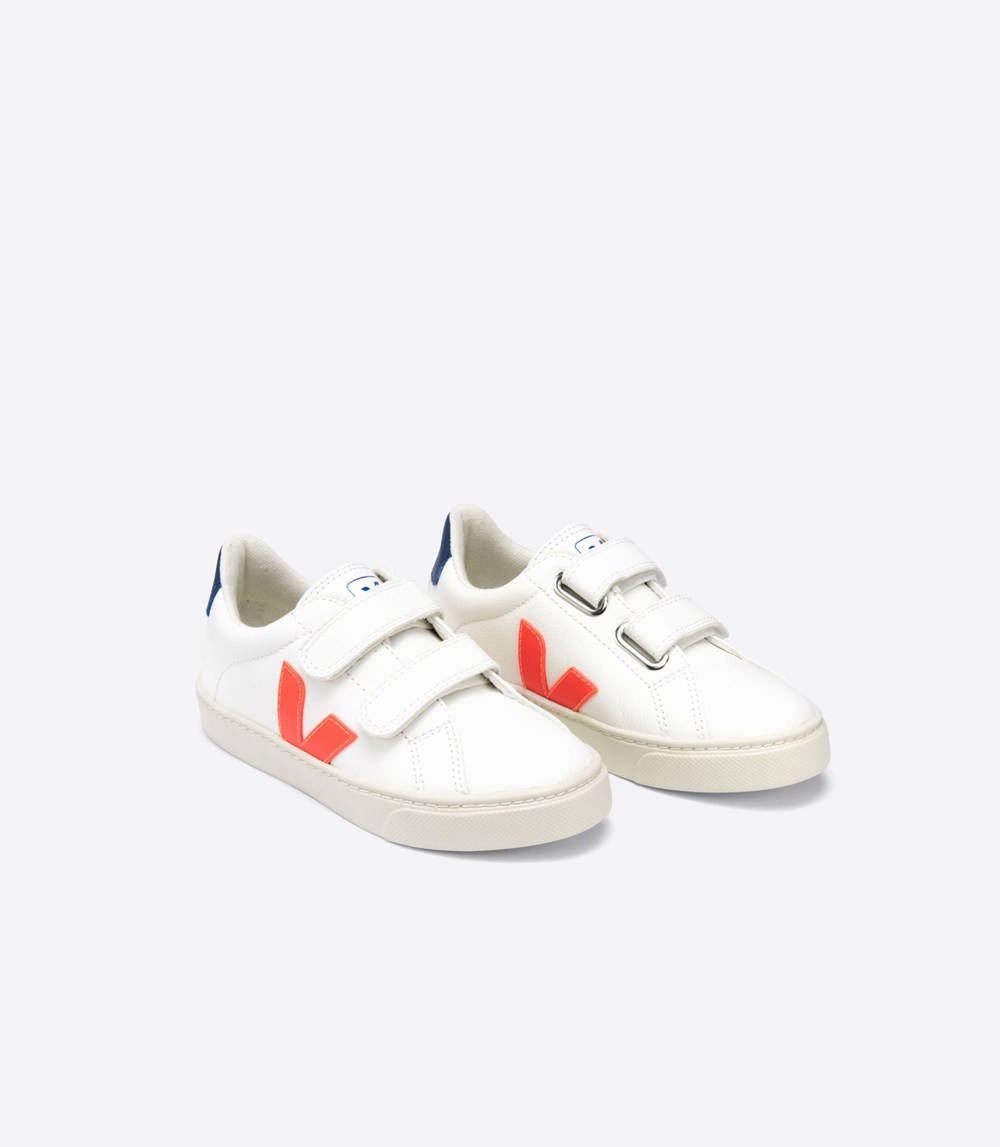 Veja Sneakers Copii - Esplar Velcro Chromefree - Albi/Portocalii - 7538029-HA